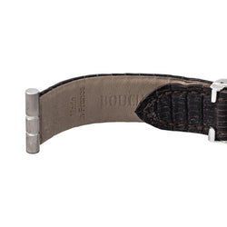 Montre BOUCHERON "Reflet" en acier, argent, cuir et diamants