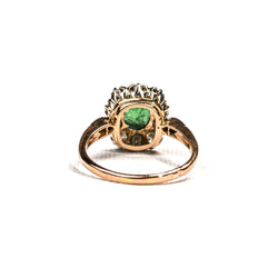 Bague Marguerite en or rose, émeraude et diamants