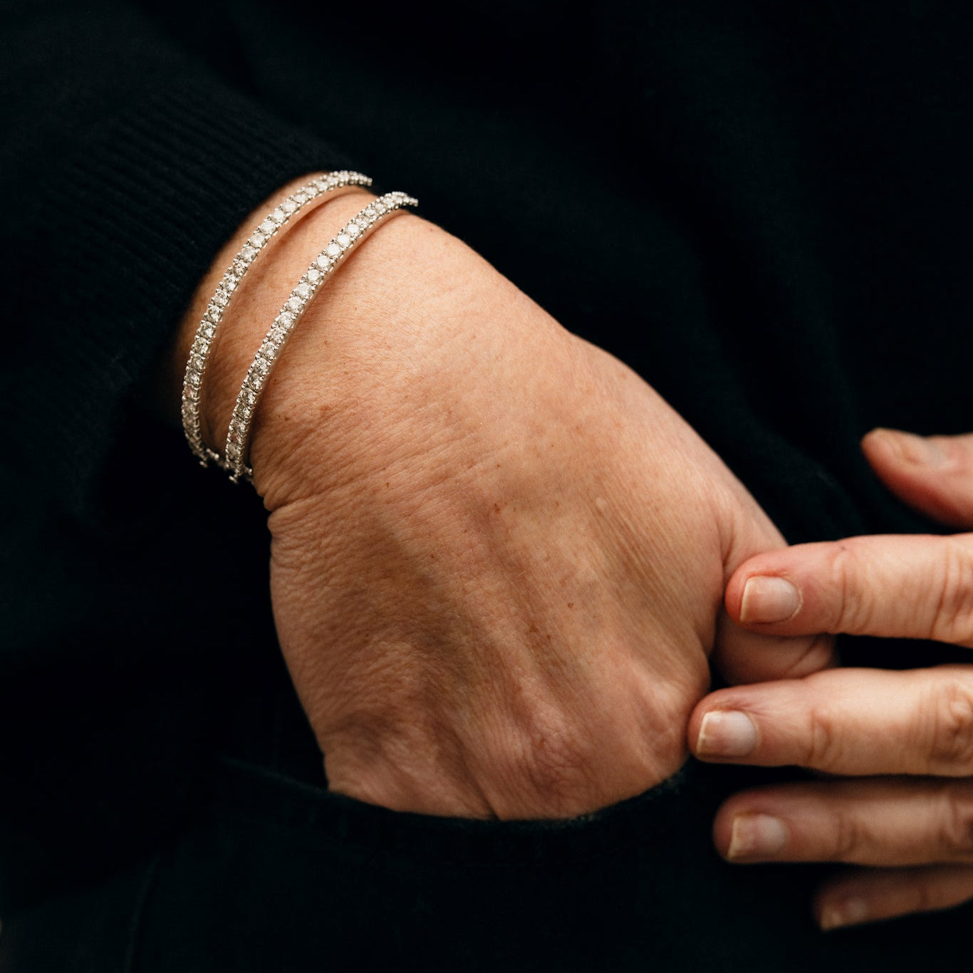 Bracelet Jonc en or blanc et diamants