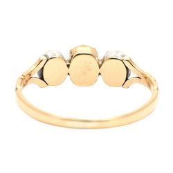 Bague Trilogie en or jaune, rubis et diamants