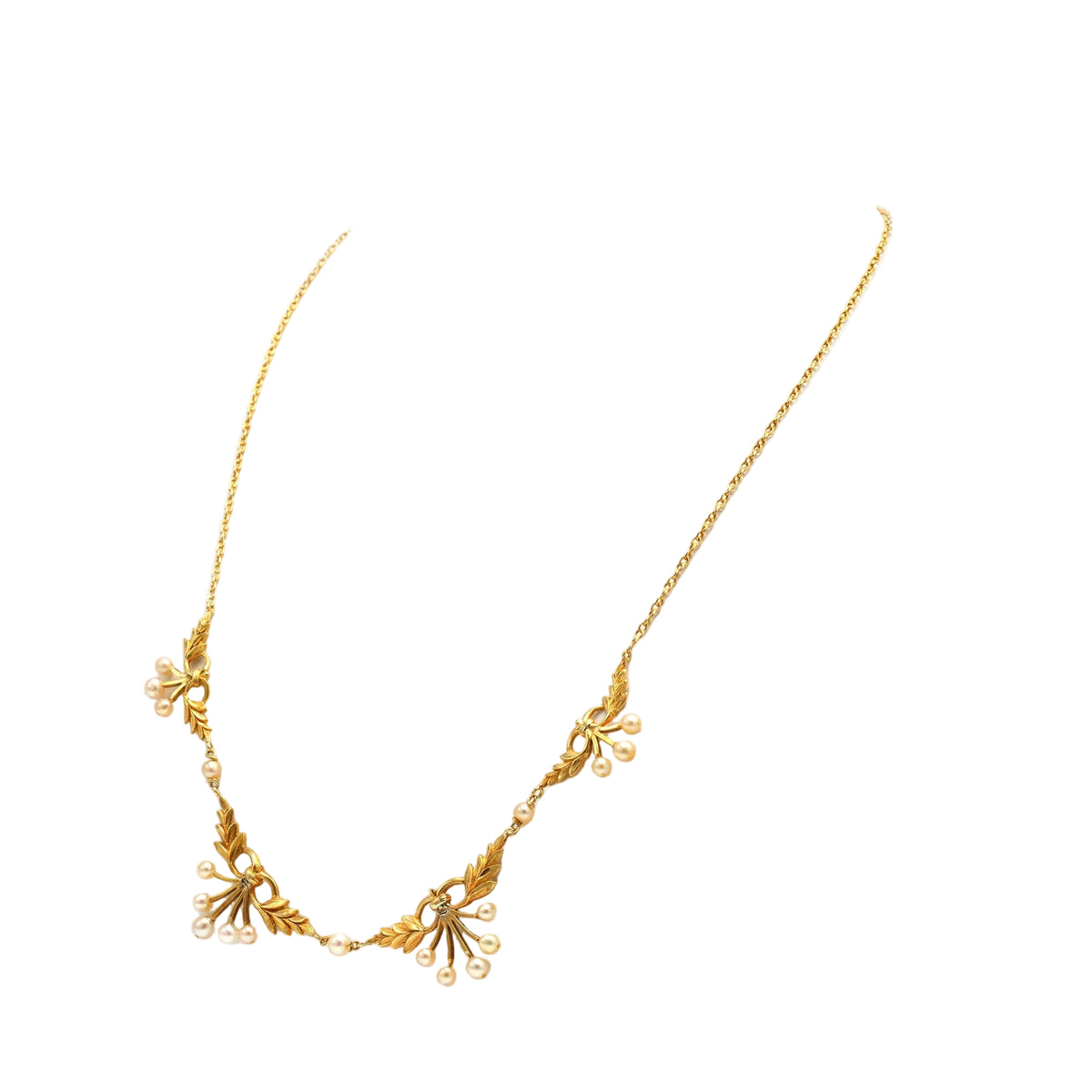 Collier Draperie en or jaune et perles