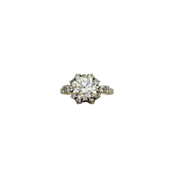 Bague Solitaire en platine, or blanc et diamants