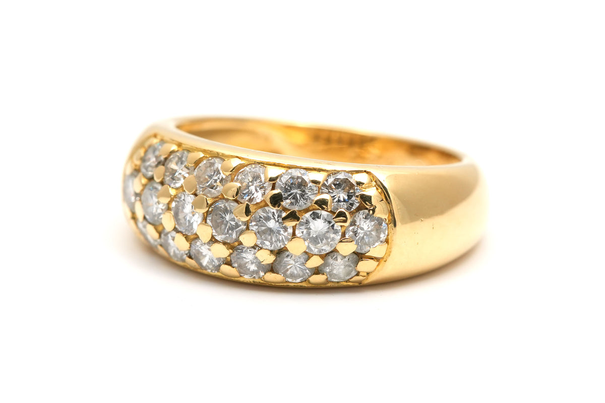 Bague Pavée en or jaune et diamants