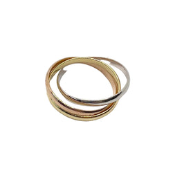 Bague Alliance CARTIER "Trinity" en or blanc, or jaune et or rose