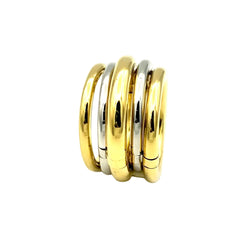 Bague POMELLATO "Tubolare" en or blanc et or jaune