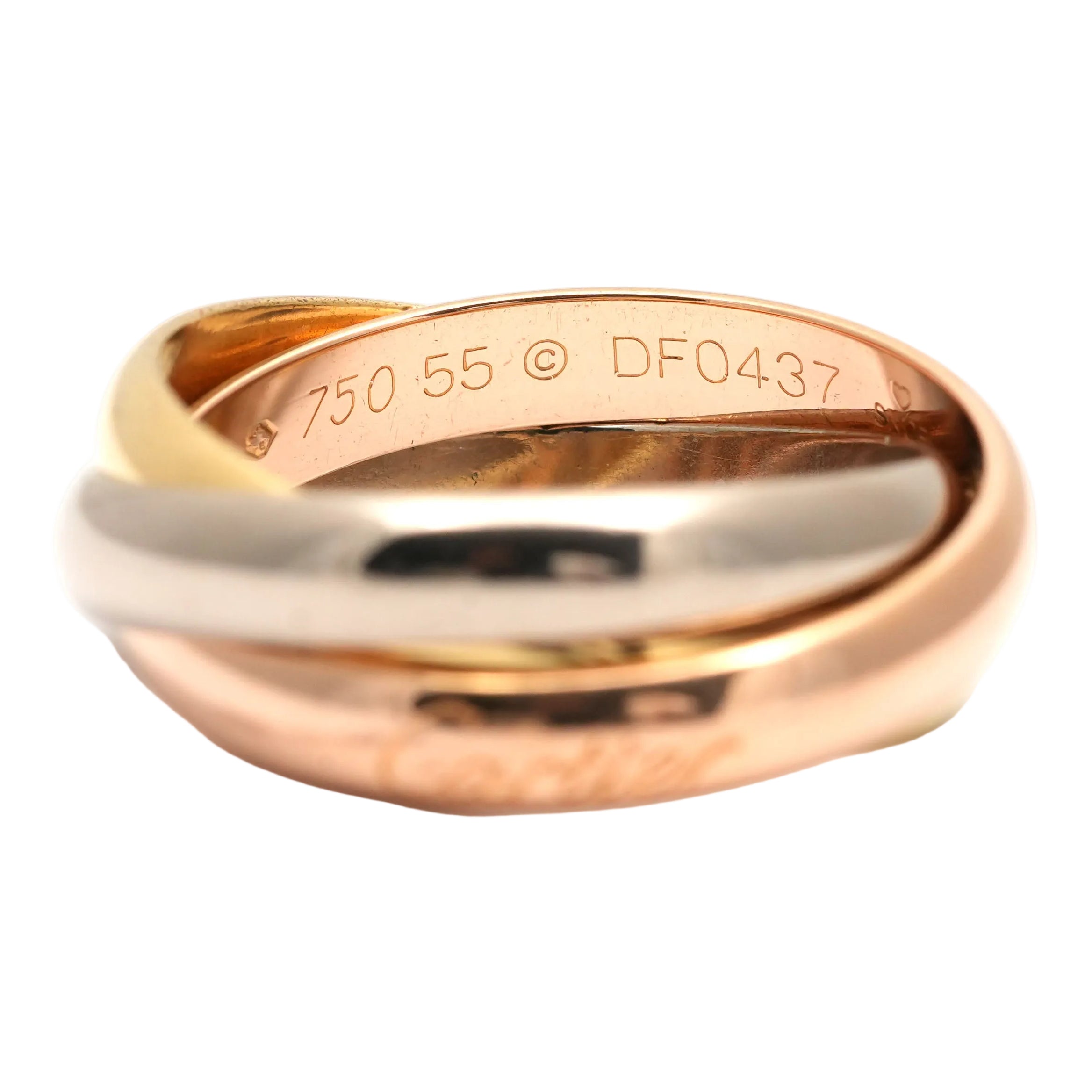 Bague Alliance CARTIER "Trinity" en or blanc, or jaune et or rose