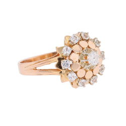 Bague Marguerite en or rose et saphirs