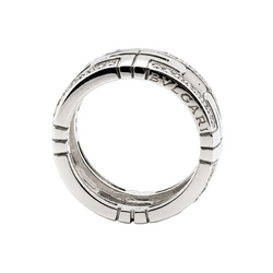 Bague Pavée BULGARI "Parentesi" en or blanc et diamants