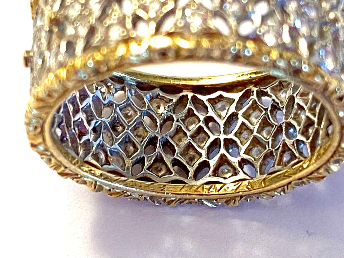 Bague BUCCELLATI collection Eternelle Vietri, en or jaune et or blanc sertie de diamants