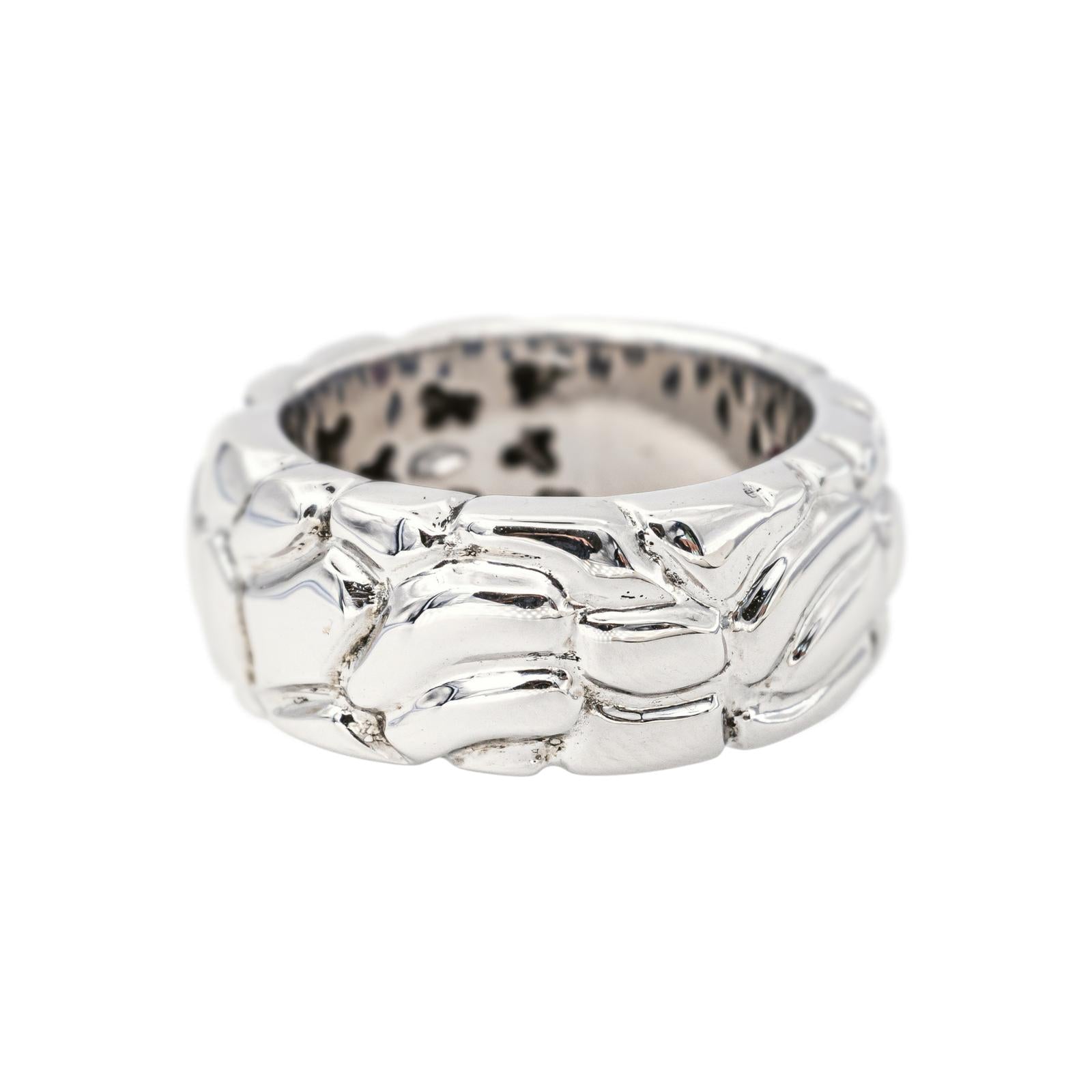 Bague Bandeau en or blanc et rubis
