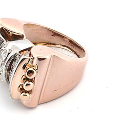 Bague Tank en or blanc, or rose et diamants