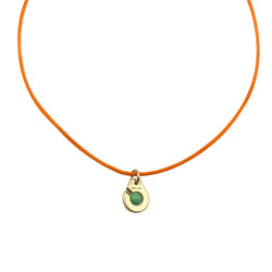 Collier Pendentif DINH VAN "Menottes R10" en or jaune et chrysoprase