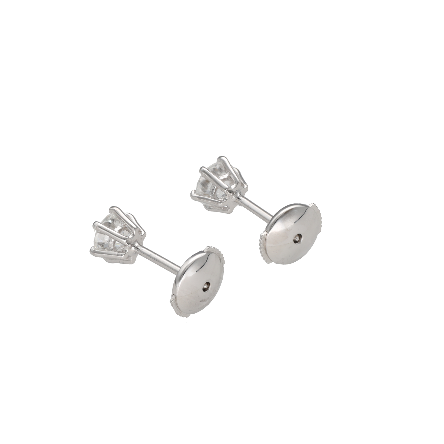 Boucles d'oreilles Puces en or blanc et diamants