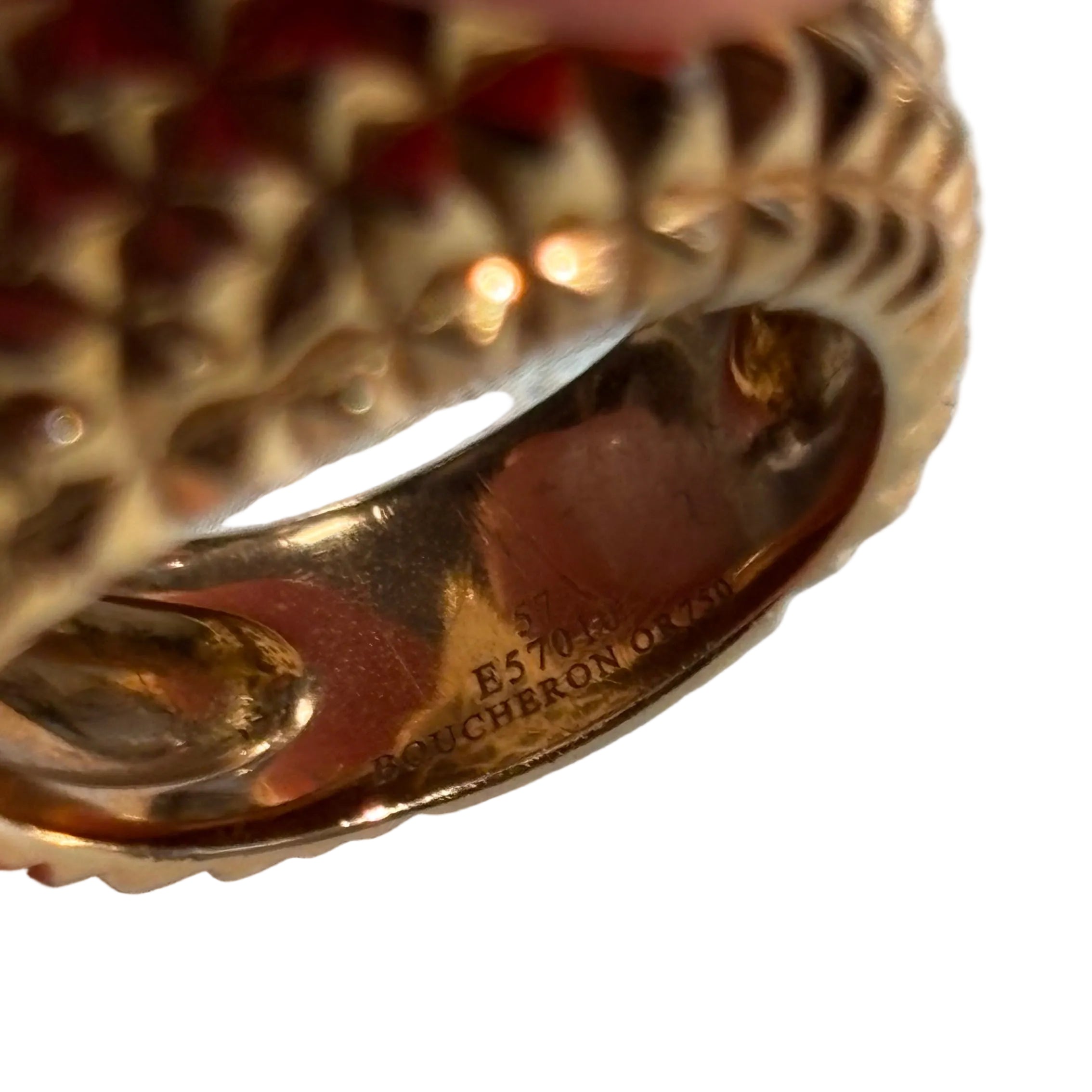 Bague Cocktail BOUCHERON "Collection des Animaux" en or jaune, rubis et diamant