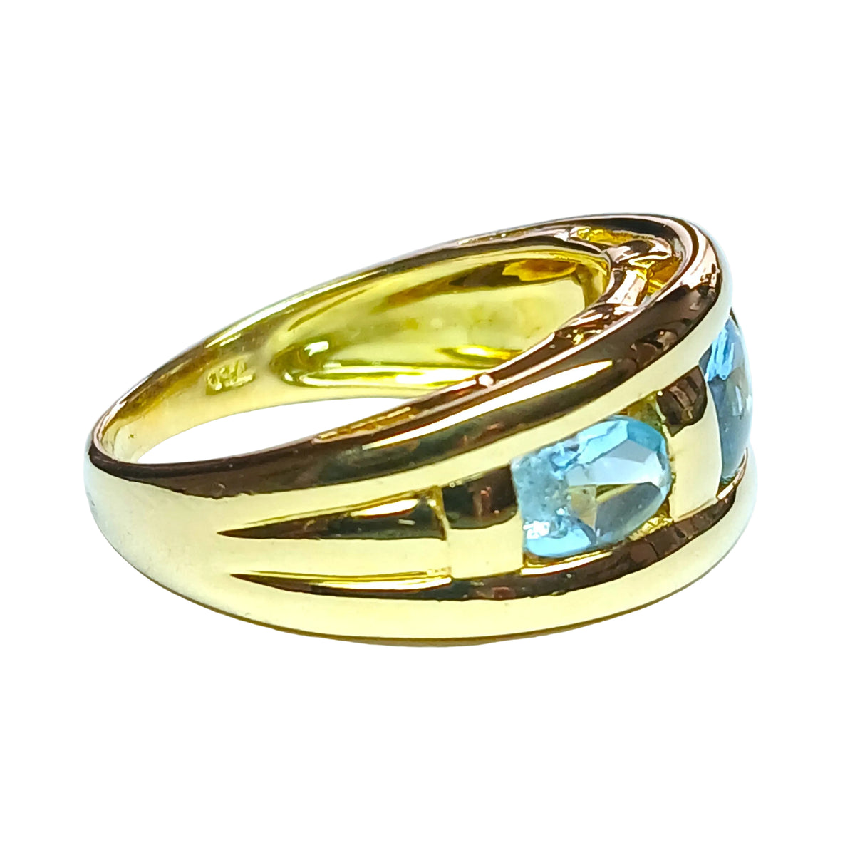 Bague Trilogie en or jaune et topazes