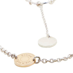 Collier Sautoir HERMÈS "Ex"Libris" en argent, or rose et argent