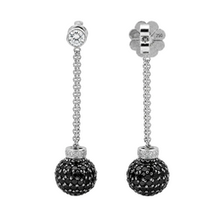 Boucles d’oreilles Pendantes en or blanc et diamants