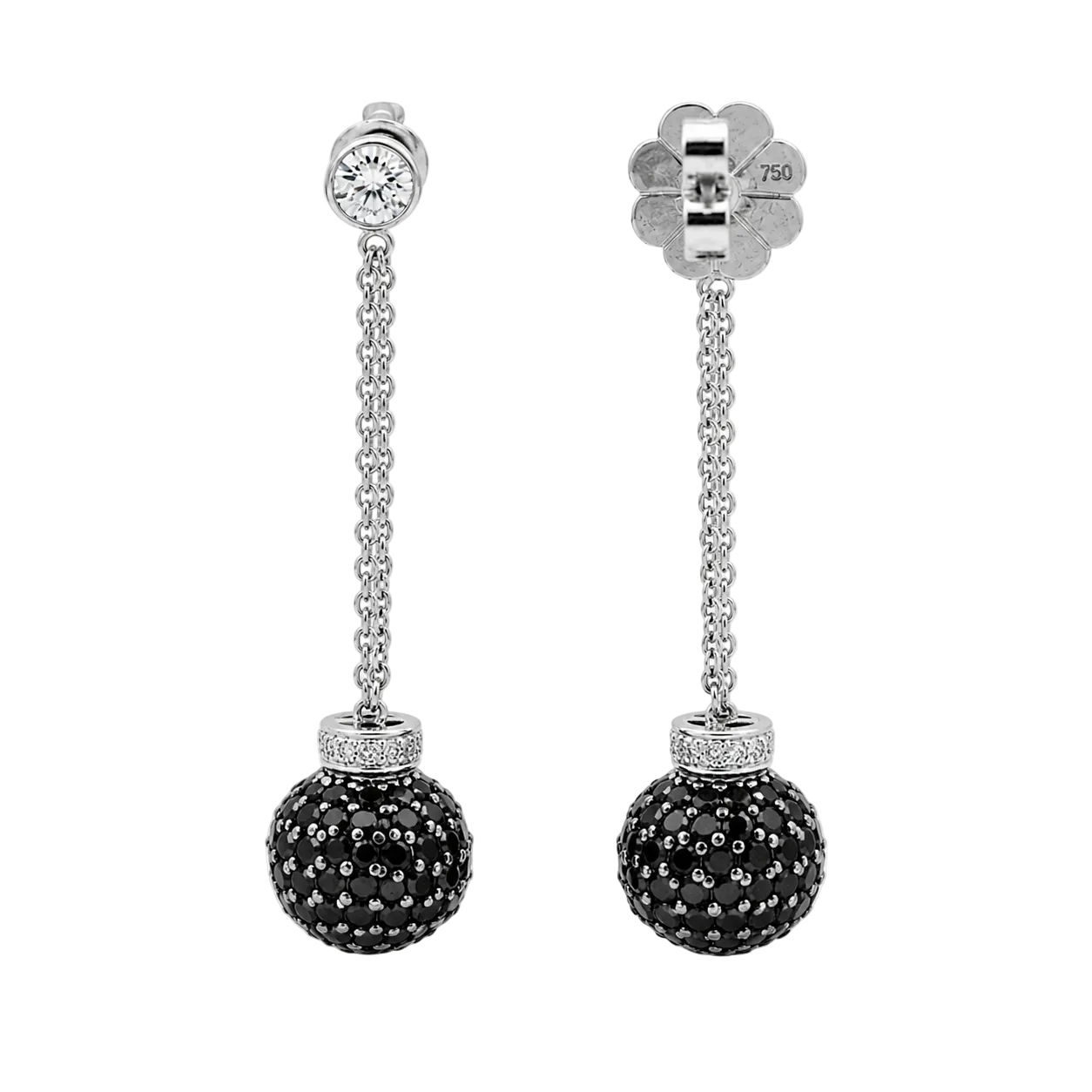 Boucles d’oreilles Pendantes en or blanc et diamants