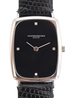 Montre VACHERON CONSTANTIN en or blanc, acier, cuir, onyx et diamants