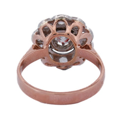 Bague Marguerite en or rose, platine et diamants