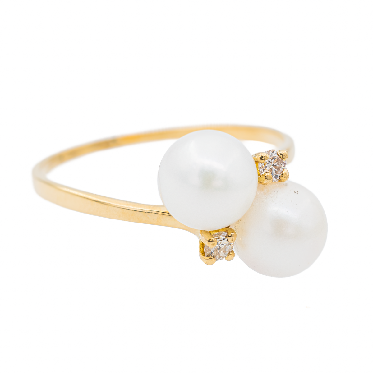 Bague Toi & Moi Or jaune Perle