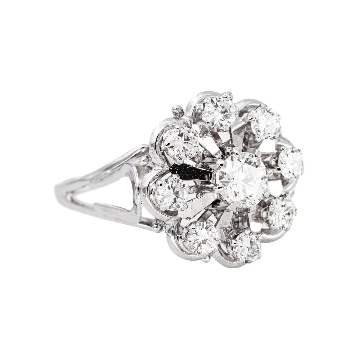 Bague Marguerite Or blanc Diamant