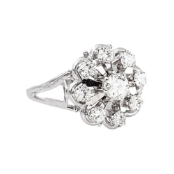 Bague Marguerite Or blanc Diamant