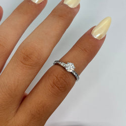 Bague Solitaire TIFFANY & CO. en platine et diamants