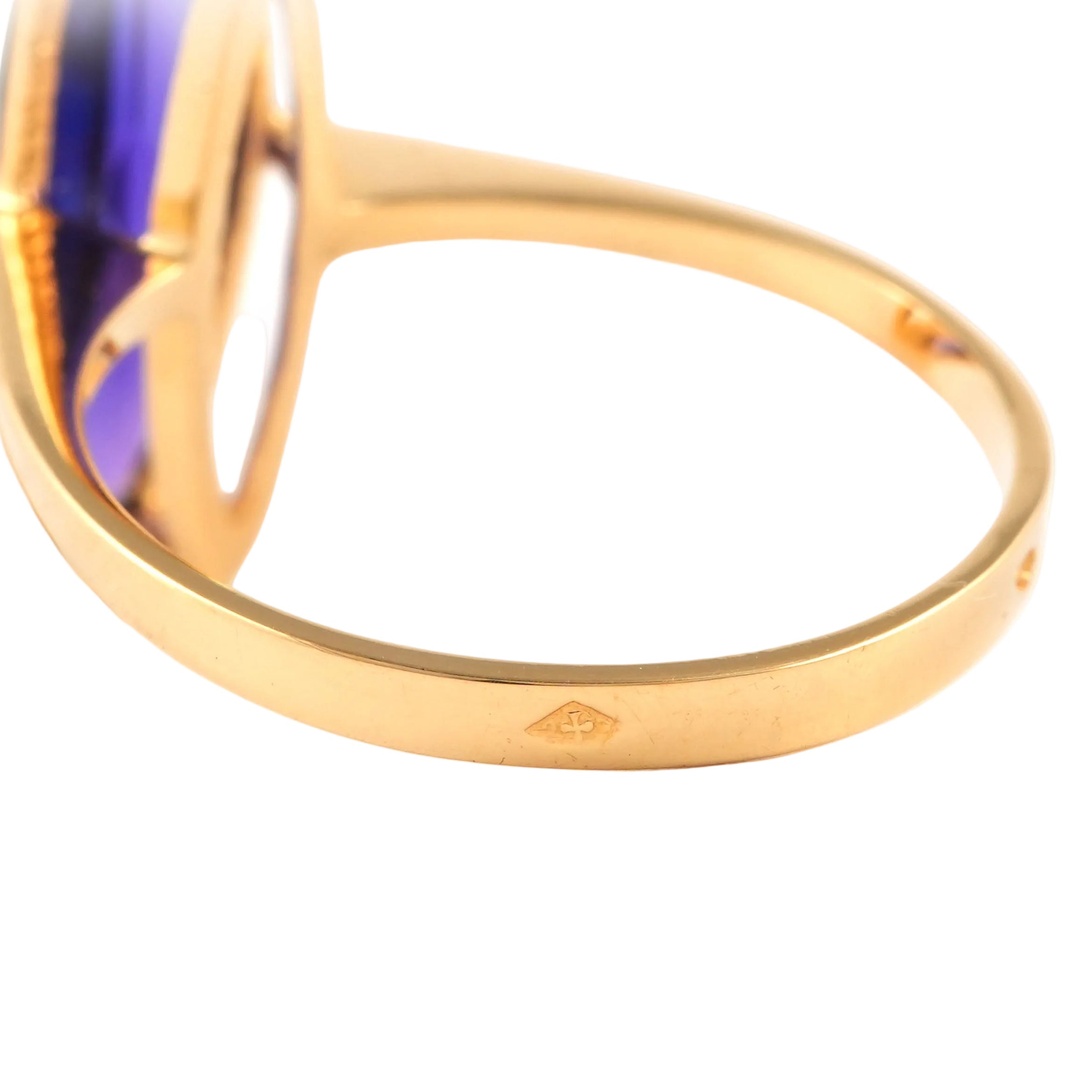 Bague Solitaire en or jaune et améthyste