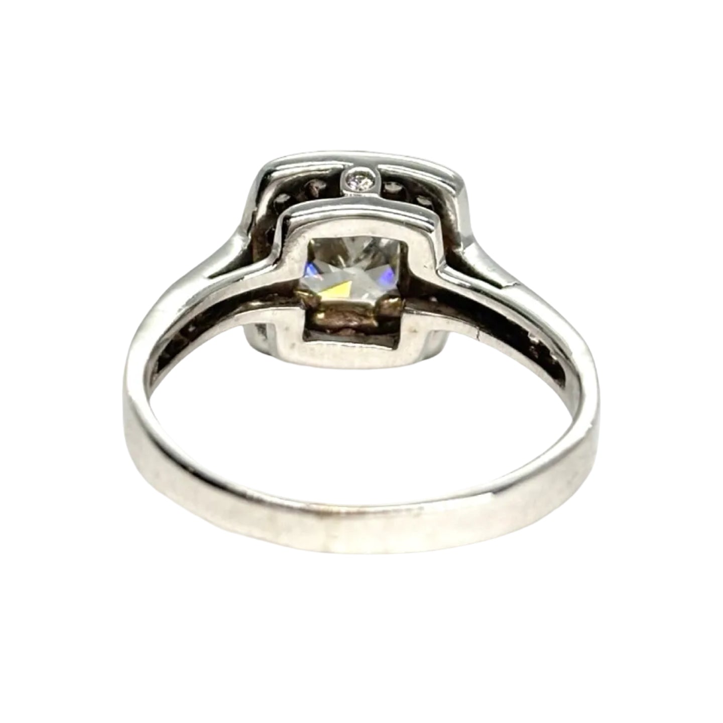 Bague solitaire or blanc et diamants