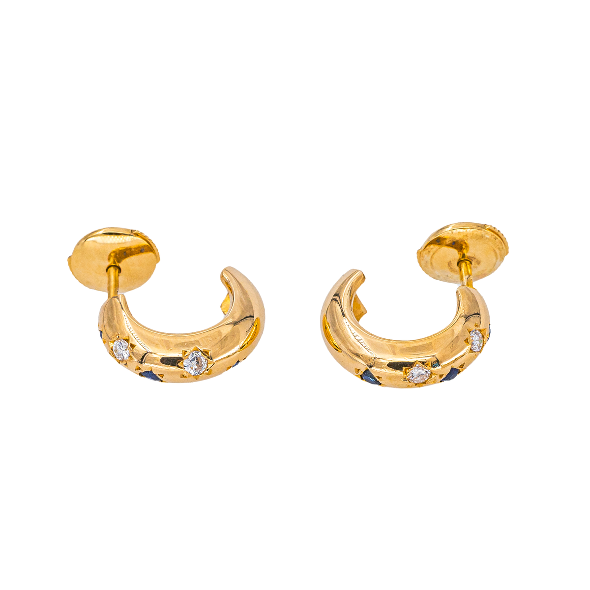 Boucles d'oreilles Créoles  Or jaune Saphir