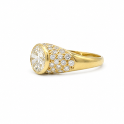 Bague Jonc en or jaune et diamants