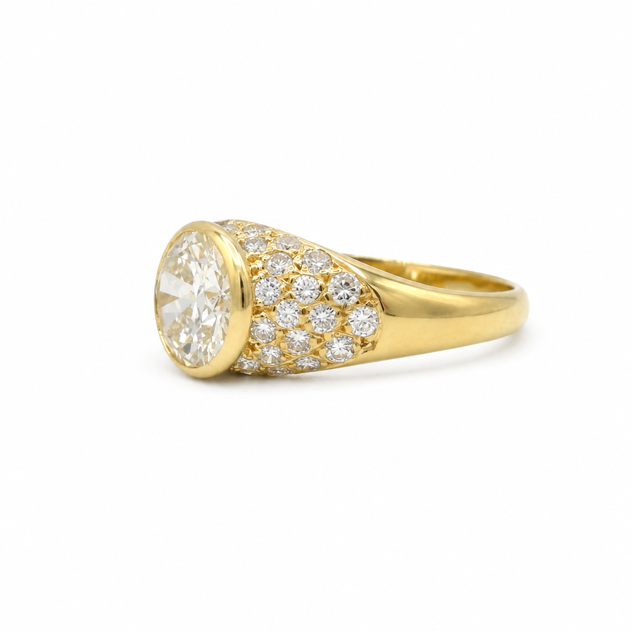 Bague Jonc en or jaune et diamants