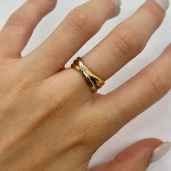 Bague Alliance CARTIER "Trinity" en or blanc, or rose, et or jaune