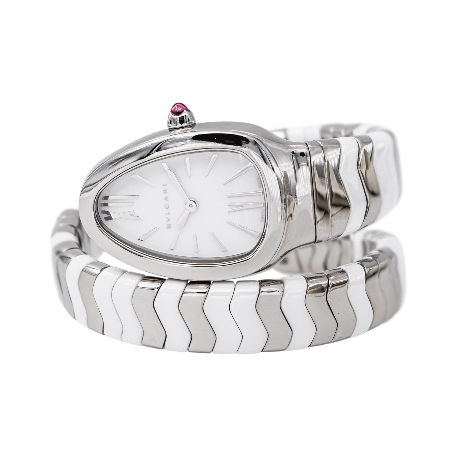 Montre BULGARI Spiga en acier, céramique et spinelle