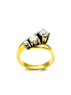 Bague vintage 2 ors  et diamants