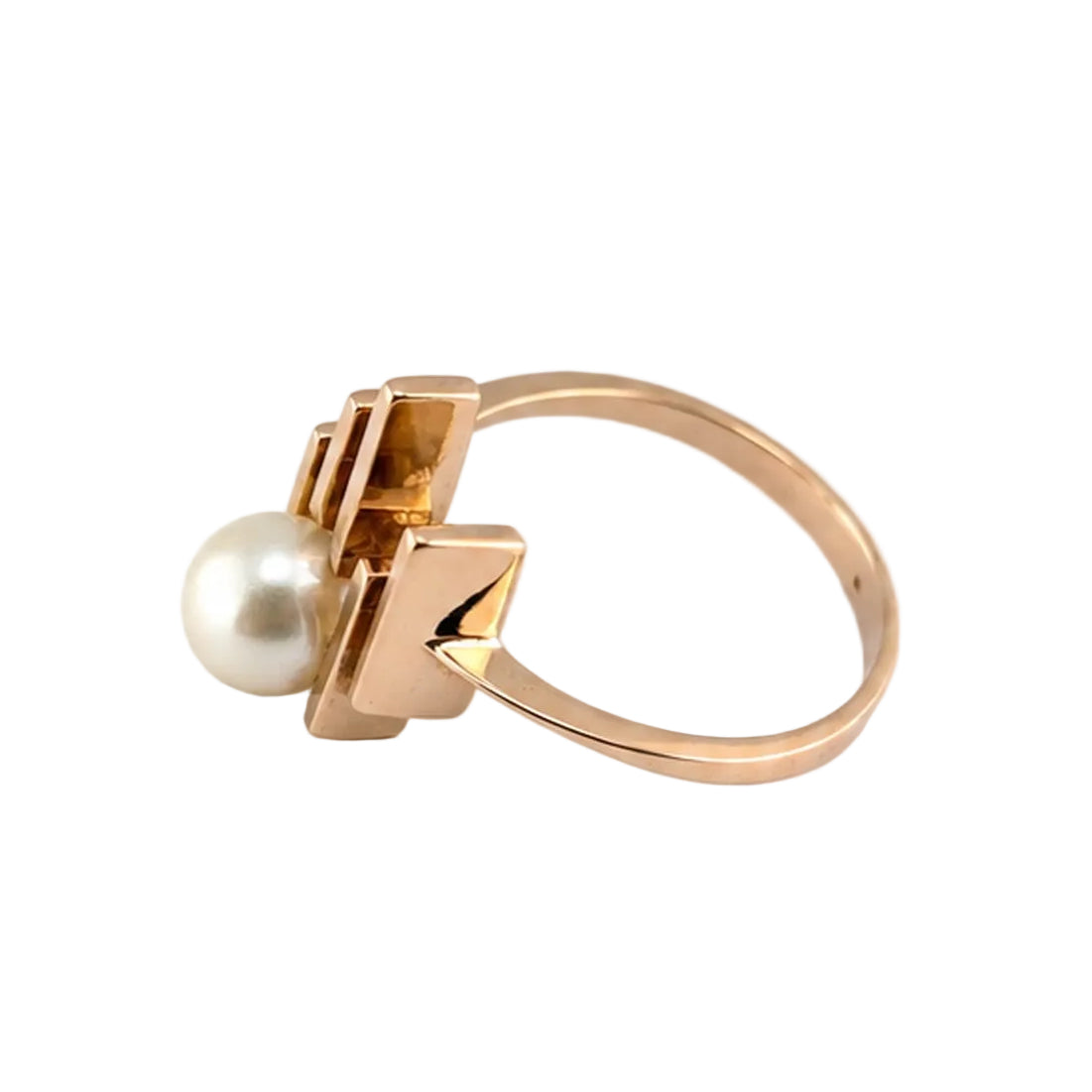 Bague Solitaire en or rose et perle