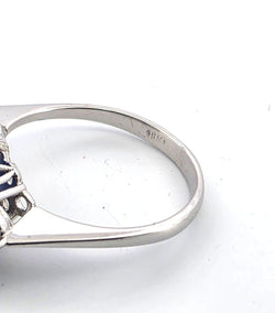 Bague Trilogie en or blanc, saphir et diamants