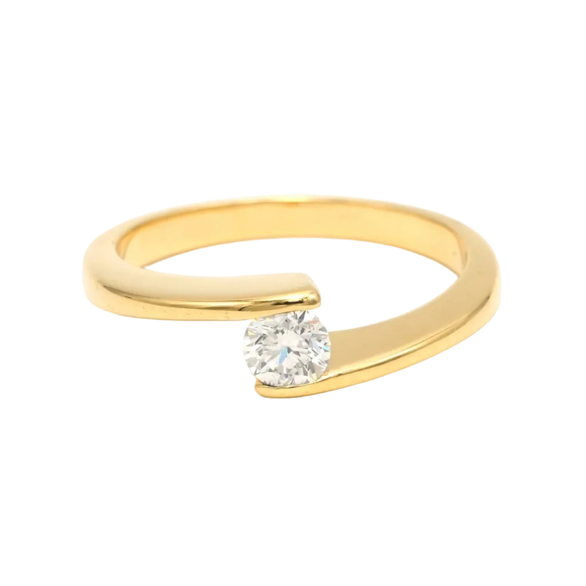 Bague Solitaire en or jaune et diamant