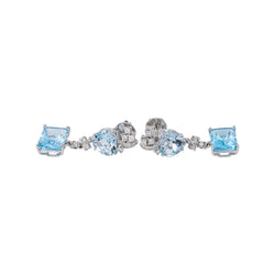 Boucles d'oreilles Or blanc Topaze