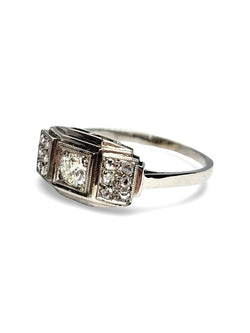Bague or blanc  et diamants