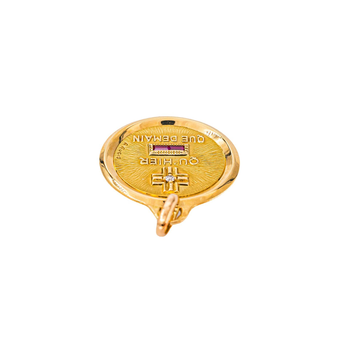 Augis Pendentif Médaille d'amour Or jaune Rubis