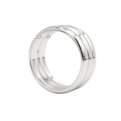 Bague Bandeau en or blanc et diamants