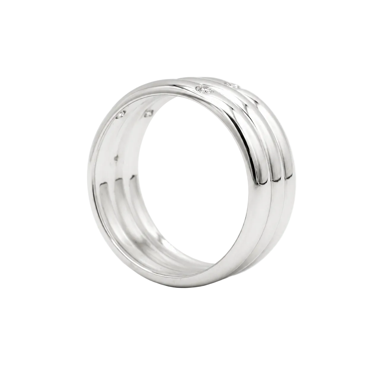 Bague Bandeau en or blanc et diamants
