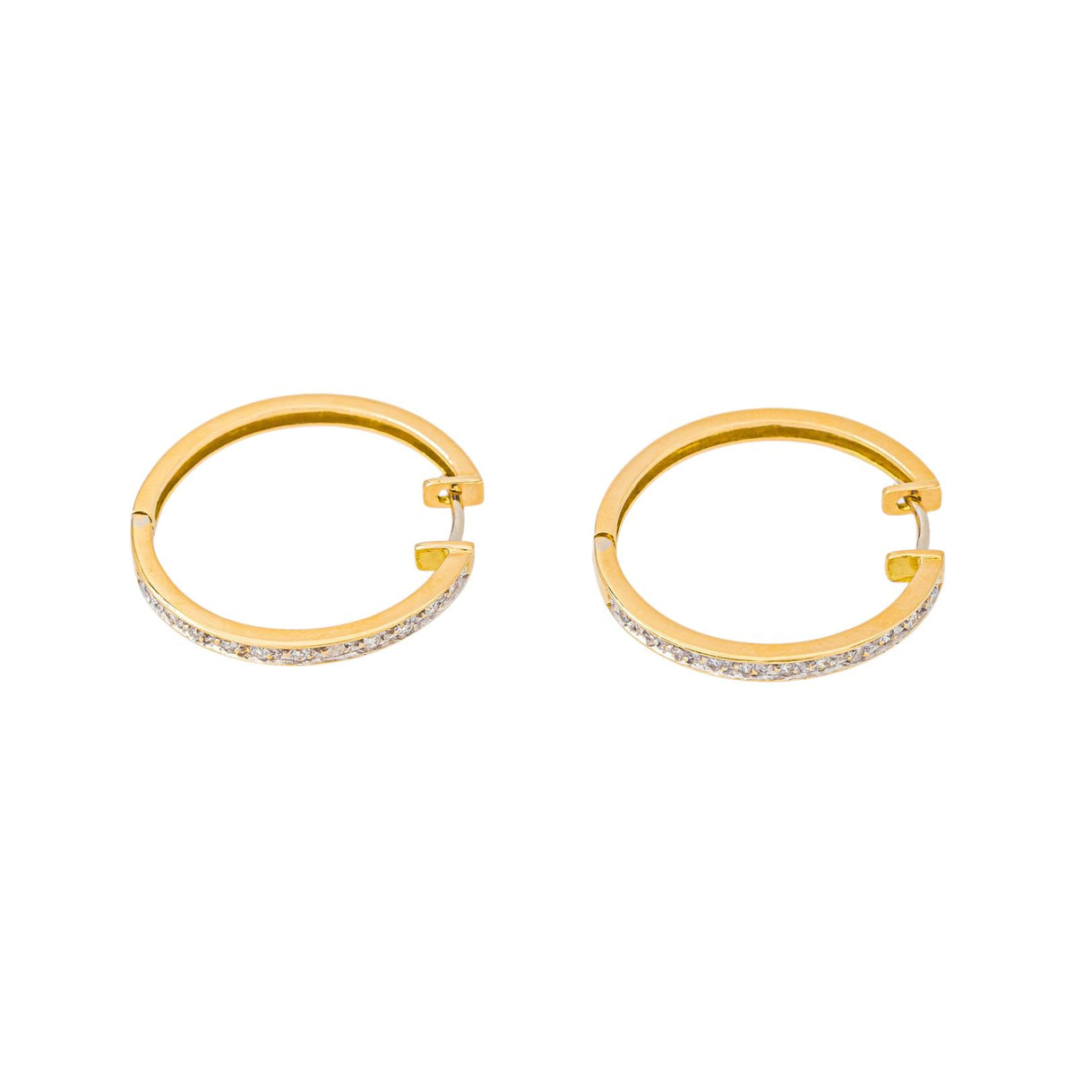 Boucles d'oreilles Créoles Or jaune Diamant