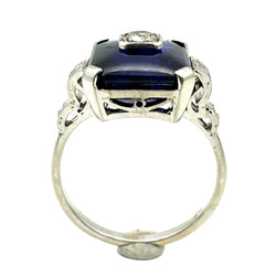 Bague Cocktail en or blanc, saphir et diamants