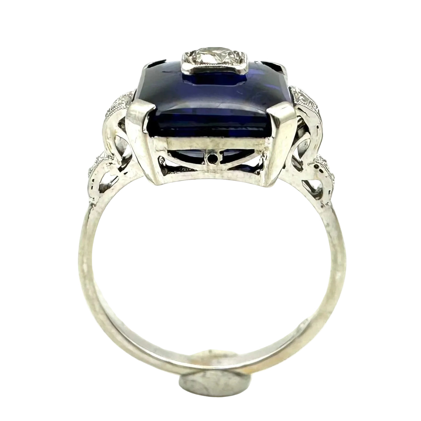 Bague Cocktail en or blanc, saphir et diamants