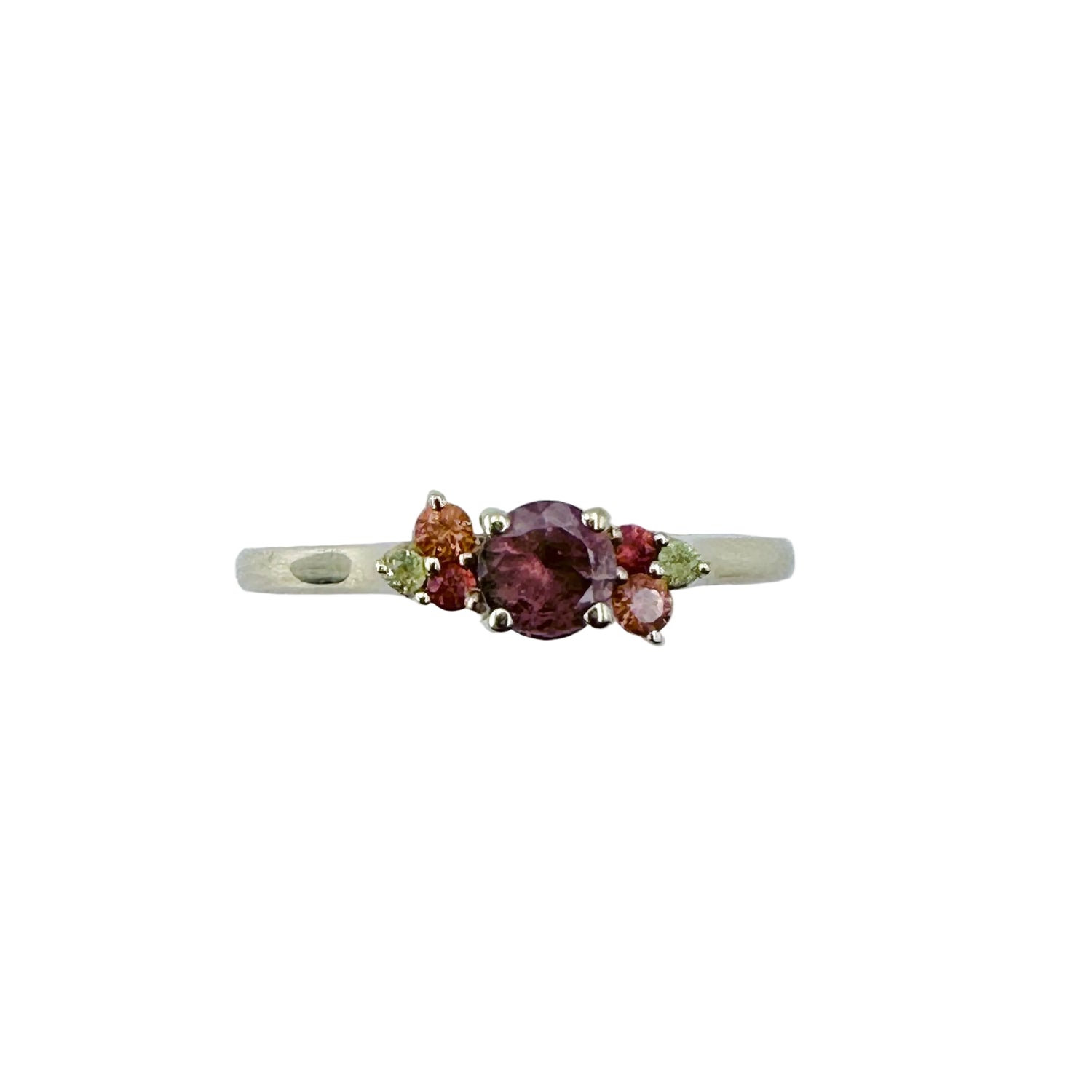 Bague GEMMYO "Baby Everbloom Camaïeux" en or jaune, tourmaline pêche, saphirs jaunes et oranges