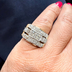Bague Tank en or rose et diamants