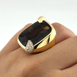 Bague Cocktail POMELLATO en or jaune, topaze et diamants
